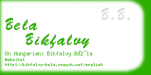 bela bikfalvy business card